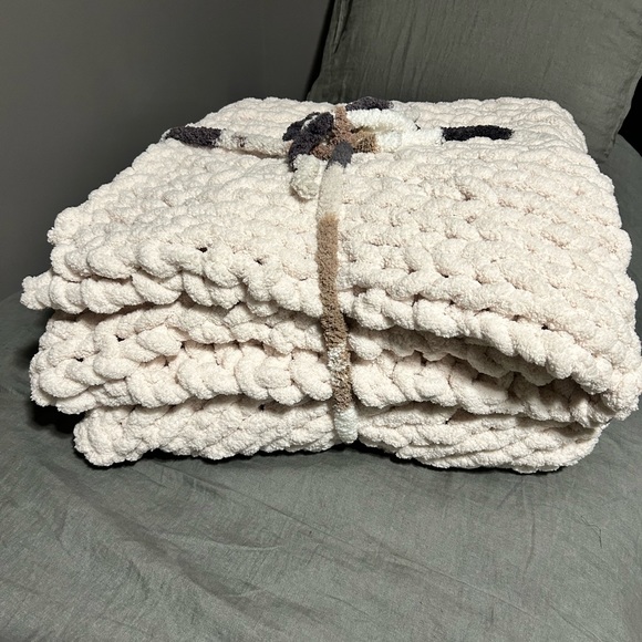 💌XXL King 💌New handmade Big knit chunky blanket BERNAT 🧶 - Picture 2 of 10